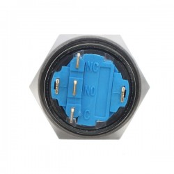 12V 5pin 19mm pulsante in metallo - interruttore di accensione momentaneo con LED - interruttore impermeabile - Nero