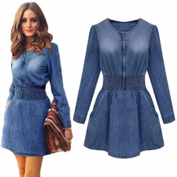 Denim - jeans - vintage mini dressDresses