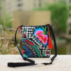 Borsa a tracolla etnica mini ricamata