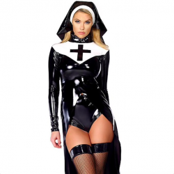 Nun in vinile in pelle halloween costume