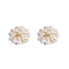 Pearl flower - small stud earrings