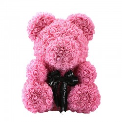 Orso Rosa - orso realizzato in rose infinite - 40 cm