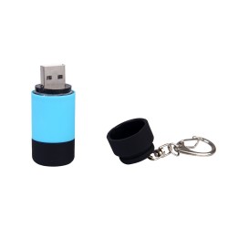 Mini 0.3W torcia elettrica USB LED con portachiavi