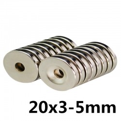 N35 magnete neodimio - super forte anello rotondo 20 * 3 * 5mm 10 pezzi